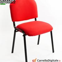 Sedie Conferenza o per sala d'attesa tessuto rosse