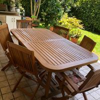 Set tavolo giardino con 6 sedie