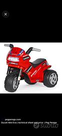 Moto elettrica Perego Ducati Mini Evo sigillata