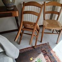 6 sedie in legno e paglia
