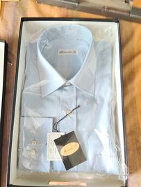 Camicia Uomo Alessandro B. 100% Cotone Azzurra