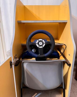 Volante fanatec + pedaliera e postazione