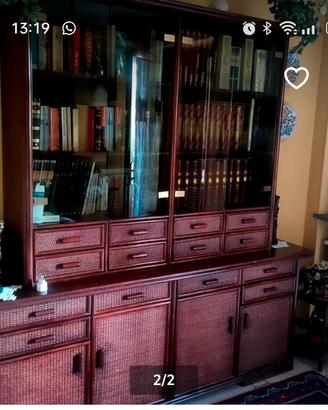 libreria in rattan 