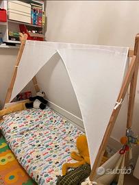 Letto Montessori con materasso e biancheria