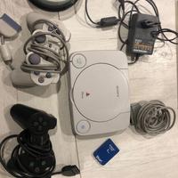 PS One mod + 2 joypad + memory card + 54 giochi