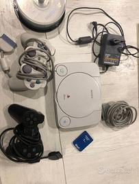 PS One mod + 2 joypad + memory card + 54 giochi