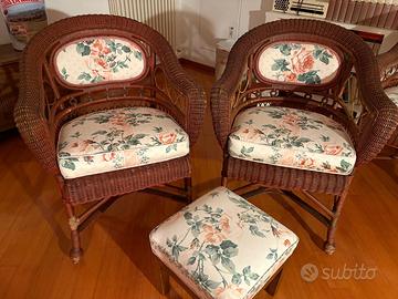 Salottino in rattan completo