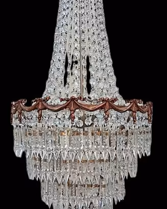 ANTICO LAMPADARIO IMPERO 8 LUCI RESTAURATO