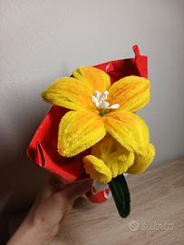 Bouquet fiori in ciniglia 