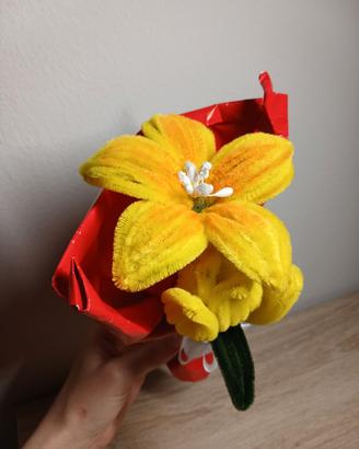 Bouquet fiori in ciniglia 