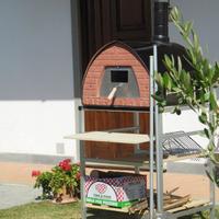 Forno a legna per pizza 70x70 nero da giardino