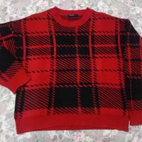 Maglione caldo Calliope simil tartan L oversize