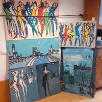 6 dipinti firmati Giovanni Antoci acrilico tela