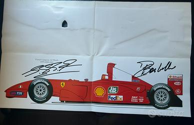 Biglietto Ferrari Natale 2001-02 firmato Schumi!!