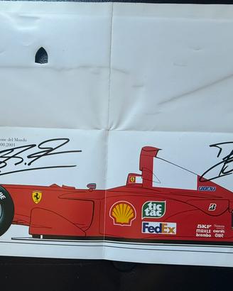 Biglietto Ferrari Natale 2001-02 firmato Schumi!!
