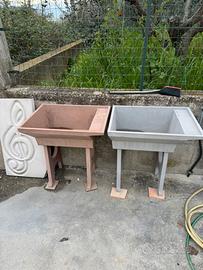 Lavatoio in marmo resina grigio