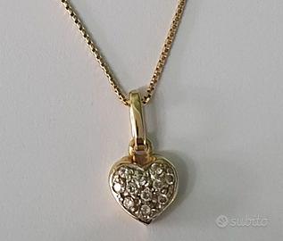 GIROCOLLO CON CIONDOLO IN ORO 750 E DIAMANTINI