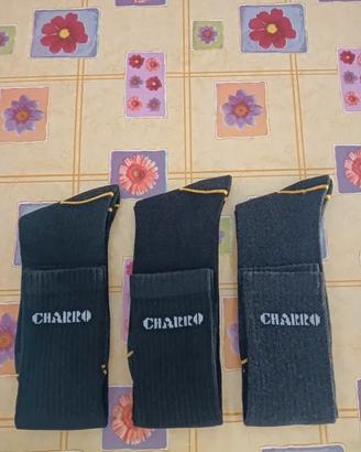 3 paia,Calze lunghe Charro spugna cotone 43–46
