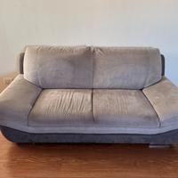 Divano 2 Posti in Pelle Artificiale Grigio