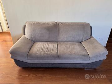 Divano 2 Posti in Pelle Artificiale Grigio