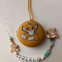 Set catenella e porta ciuccio in silicone 
