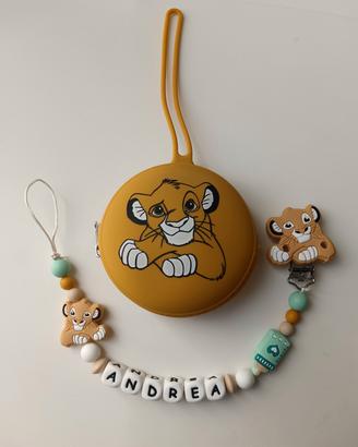 Set catenella e porta ciuccio in silicone 