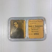 Tessera di riconoscimento ferroviaria. 1931