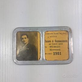 Tessera di riconoscimento ferroviaria. 1931