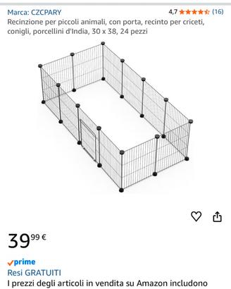 Recinto modulare per piccoli animali con porta