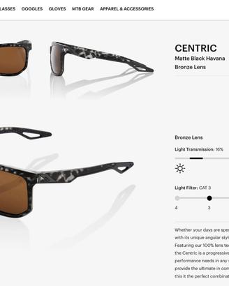 occhiali mtb surf 100% Centric (matt havana)NUOVI