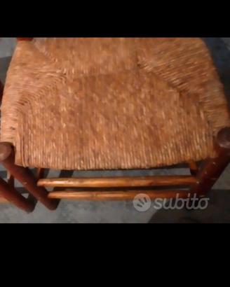 Coppia sedie legno impagliate VINTAGE