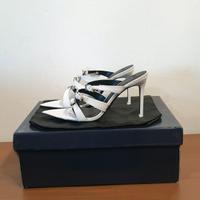 Sandali con tacco e cinturino, bianco, H&M, n.42