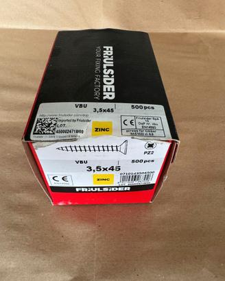 500 viti Friulsider VBU TPS Zincata gialla 3,5x45