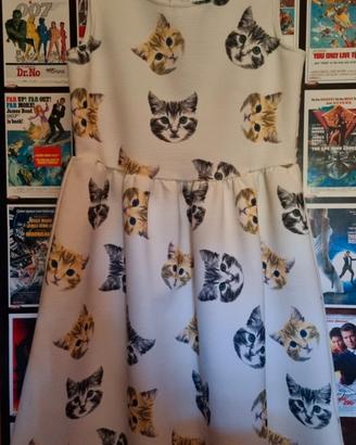 Vestito per ragazza con gatti 13-14 anni