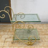Arredo casa in ferro battuto vintage con vetro