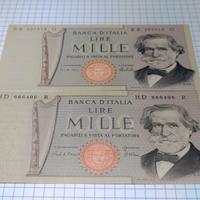 1000 LIRE-"G.VERDI"-SECONDO TIPO-FDS-PEZZI 2-FOTO