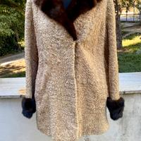 Giacca pelliccia astrakan e visone