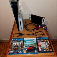 ps5 e Nintendo switch con giochi.