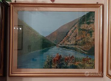 Quadro dipinto 110x90 con cornice