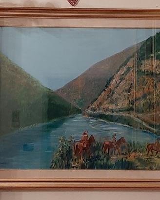 Quadro dipinto 110x90 con cornice