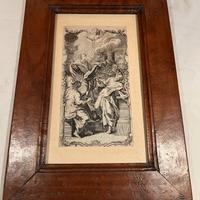 Cornice noce antica con stampa