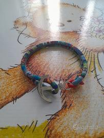 bracciale in stoffa con ancora