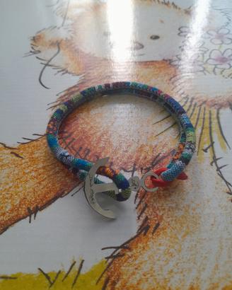 bracciale in stoffa con ancora