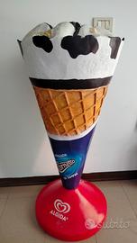 Algida Cono Cornetto vetroresina tavolino bar 1986