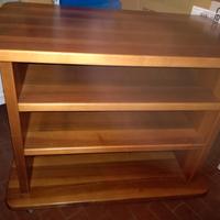 mobile porta tv in noce massello con ruote  