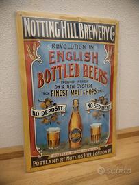 INSEGNA NOTTHING HILL BREWERY CO IN METALLO SMALTA