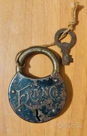 Raro lucchetto antico "Franco" con chiave