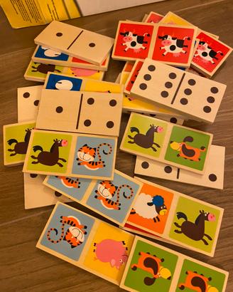Animali fattoria legno domino