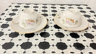 Coppia di tazze da tè vintage Bareuther Bavaria