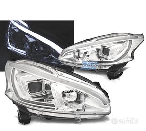 FARI PEUGEOT 208 12-15 TUBO LUCE LED CROMATO